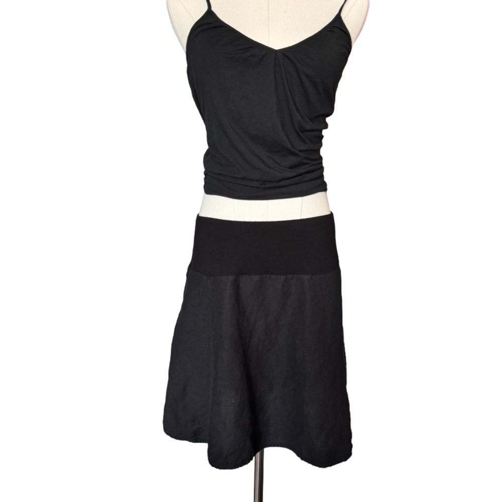 🔵 3/ $15 - Olivia Moon Linen Black Skirt Size Small